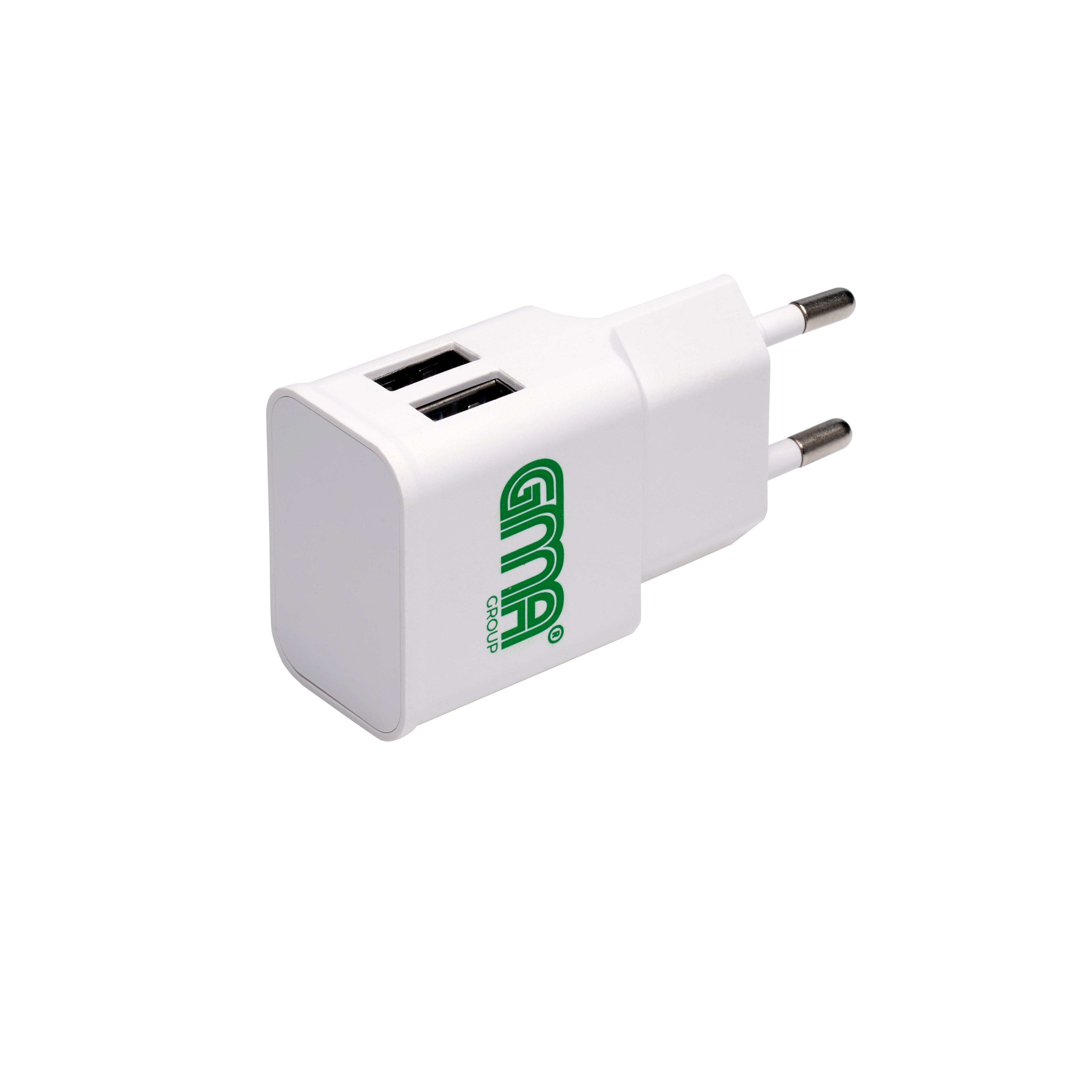 Dual USB Charger 2.4A - White