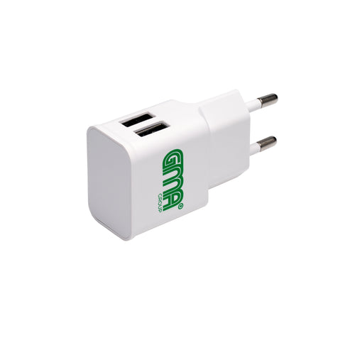 Dual USB Charger 2.4A - White